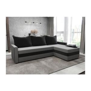 Čalúnená univerzálna rozkladacia rohová sedacia súprava do tvaru L BRISTOL sivá/čierna 151101250050 vyobraziť