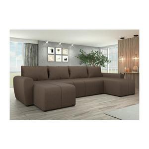 Čalúnená univerzálna rozkladacia sedacia súprava v tvare U NEWPORT hnedá 151101250140 vyobraziť