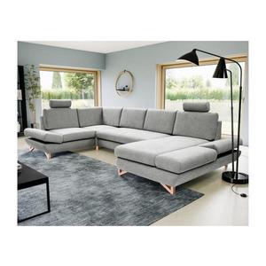 Rozkladacia rohová čalúnená sedacia súprava s úložným priestorom v tvare U AVESTA sivá 8590828984009 vyobraziť