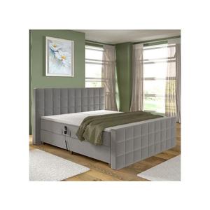 Elektrická polohovateľná čalúnená posteľ s matracmi a topperom HELEN 180x200 cm sivá 04KTCLU522M180V6S1SO90 vyobraziť