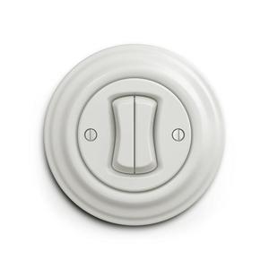 lap - Retro sériový vypínač s rámikom č. 5, biely KA0007+KA0002 vyobraziť