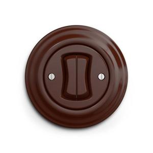 lap - Retro sériový vypínač s rámčekom č. 5 v hnedej farbe KA0034+KA0029 vyobraziť