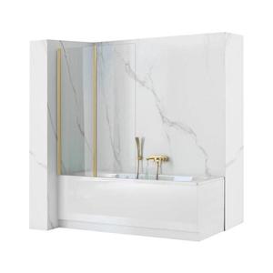 REA-K9777 - Skladacia vaňová zástena AGAT 140x100 cm brúsená zlatá/číra REA-K9777 vyobraziť