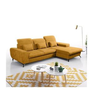 Rozkladacia rohová čalúnená sedacia súprava s úložným priestorom v tvare L ALTA, pravé prevedenie, žltá 8590828022565 vyobraziť