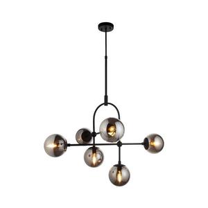 Endon 106661 - Luster na tyči ONTARIO 6xE14/7W/230V čierna/dymová čierna 106661 vyobraziť