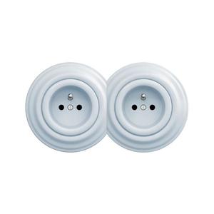 lap - Dvojitá retro zásuvka s rámčekom 230V modrá 2xKA0026+2xKA0024 vyobraziť