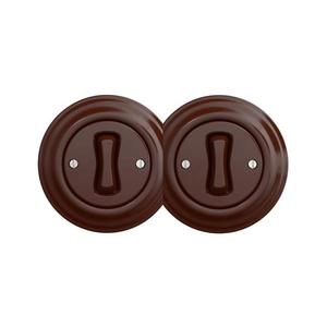 lap - Dvojitý retro jednopólový vypínač s rámikom č. 1 hnedý 2xKA0035+2xKA0028 vyobraziť