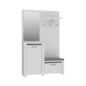 Predsieňová stena so zrkadlom HIRO biela/šedá BUGD01-C670 vyobraziť