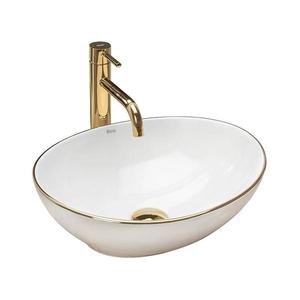 REA-U3287 - Umývadlo na dosku SOFIA 34, 5x41 cm keramika/lesklá biela/zlatá REA-U3287 vyobraziť