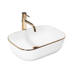 REA-U8736 - Umývadlo na dosku BELINDA 33, 5x46, 5 cm keramika/biela/zlatá REA-U8736 vyobraziť
