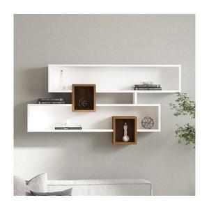 Nástenná polica KAREN 120x72, 2 cm biela/orech 835PUQ1607 vyobraziť