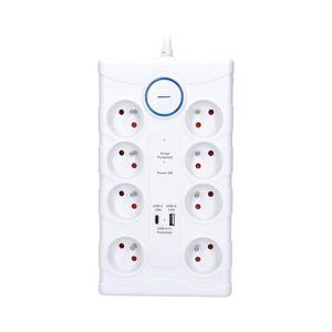 PO80 - Predlžovací kábel s vypínačom, 8 zásuviek Typ E + 1x USB-A + 1x USB-C, 2m, biela PO80 vyobraziť