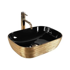 REA-U8780 - Umývadlo na dosku BELINDA 33x46, 5 cm keramika/čierna/zlatá REA-U8780 vyobraziť