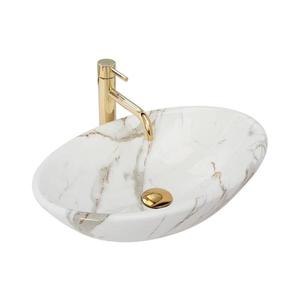 REA-U9685 - Umývadlo na dosku PAMELA 33x53 cm keramika/mramorový dekor REA-U9685 vyobraziť