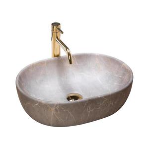 REA-U9887 - Umývadlo na dosku LARA 35x48, 5 cm keramika/sivá/mramorový dekor REA-U9887 vyobraziť