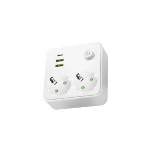 Rozbočovacia zásuvka s vypínačom LINEA 2x230V + 3xUSB A/C SCHUKO biela 004317 vyobraziť