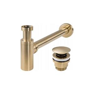 REA-A8586 - Umyvadlový sifón s odtokom CLICK-CLACK, brúsené zlato REA-A8586 vyobraziť