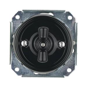 Bohemia-Design - Porcelánový retro otočný vypínač bez rámčeka č. 7 čierny 12359380 vyobraziť