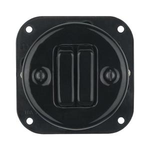 Bohemia-Design - Retro porcelánový dvojitý vypínač bez rámčeka č. 5 čierny 12359381 vyobraziť