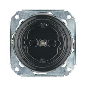 Bohemia-Design- porcelánová retro domová zásuvka bez rámčeka SCHUKO 250V/16A čierna K1-RAGX-BL vyobraziť