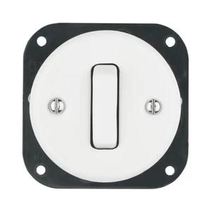 Bohemia-Design - Porcelánový retro jednoduchý vypínač bez rámčeka č. 1 biely 12357542 vyobraziť