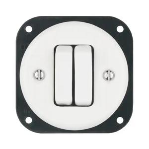 Bohemia-Design - Porcelánový retro dvojitý vypínač bez rámčeka č. 6+6, biely 12357540 vyobraziť