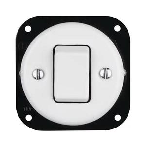 Bohemia-Design - Retro porcelánový jednoduchý vypínač bez rámčeka č. 7 biely 12357548 vyobraziť