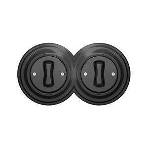 lap - Dvojitý retro jednopolový vypínač s rámčekom č. 1 antracit 2xKA0044+2xKA0037 vyobraziť