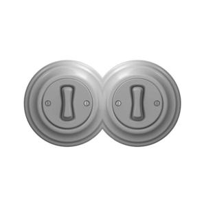 lap - Dvojitý retro jednopólový vypínač s rámikom č. 1, sivý 2xKA0053+2xKA0046 vyobraziť