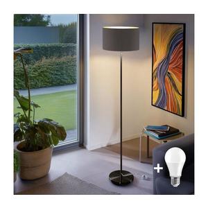 LED stojacia lampa TUNJA 1xE27/20W/230V priemer 38 cm čierna/taupe 1xSA2187+1xEG32483 vyobraziť