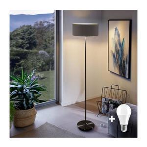 LED stojacia lampa TUNJA 1xE27/20W/230V priemer 38 cm čierna/hnedá 1xSA2187+1xEG32474 vyobraziť