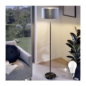 LED stojacia lampa TUNJA 1xE27/20W/230V Ø 38 cm čierna/šedá 1xSA2187+1xEG32484 vyobraziť