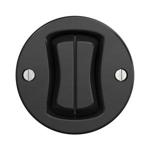 lap - Retro čierne dvojité tlačidlo bez rámčeka C/V2/TL2 vyobraziť