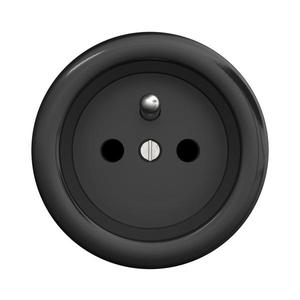 lap - Retro domová zásuvka bez rámčeka 230 V čierna C/ZF vyobraziť