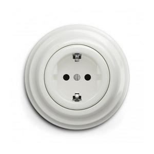 lap - retro domová zásuvka s rámikom SCHUKO 230 V/16 A biela KA0007+KA0106 vyobraziť