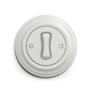 lap - Retro tlačidlo s rámikom, biele KA0007+KA0092 vyobraziť