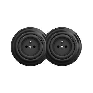 lap - Dvojitá retro domová zásuvka s rámikom č. 1, čierna 2xKA0017+2xKA0015 vyobraziť