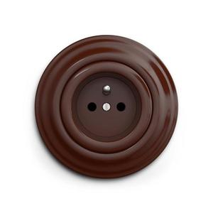 lap - Retro domová zásuvka s rámčekom 230 V, hnedá KA0034+KA0033 vyobraziť