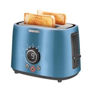 Sencor - Hriankovač s dvoma štrbinami a ohrievacím roštom 1000W/230V modrý 41006696 vyobraziť