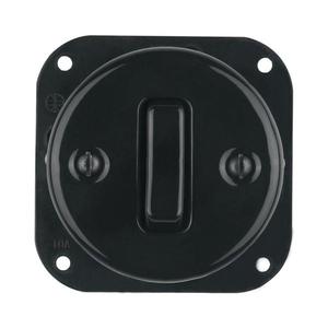 Bohemia-Design - Porcelánový retro vypínač bez rámčeka č. 6 čierny 12359377 vyobraziť