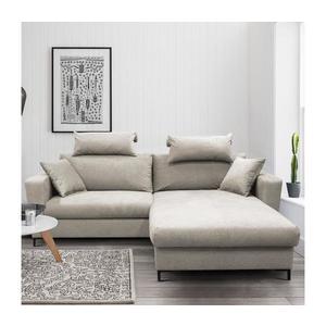 Rozkladacia rohová sedacia súprava s úložným priestorom v tvare L HORTA, pravá, sivá MOSS (MONZA) RIGHT vyobraziť