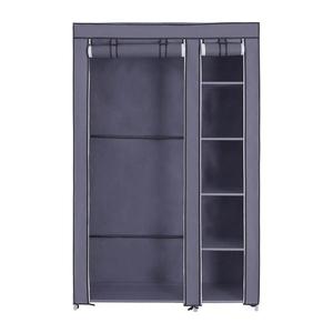 Úložná látková skriňa s policami a šatníkovou tyčou MATIS 110x175 cm sivá LSF007G vyobraziť