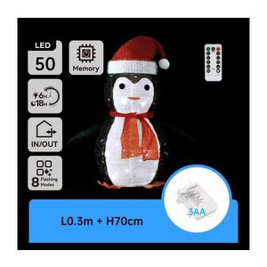 B.V. - LED vonkajšia vianočná dekorácia 50xLED/3xAA IP44 tučniak B10303ABAI vyobraziť