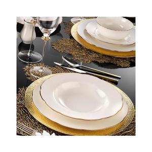 Jedálna súprava 54 ks biela/medená/kostný porcelán 973BRS1106 vyobraziť