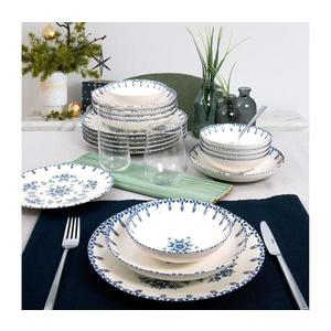 24-dielna jedálenská súprava biela/modrá/porcelán 387GRP1168 vyobraziť
