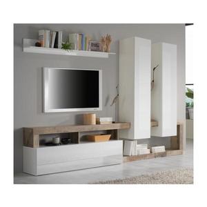 MC Akcent Obývacia stena LENOR biela/hnedá 769030P vyobraziť