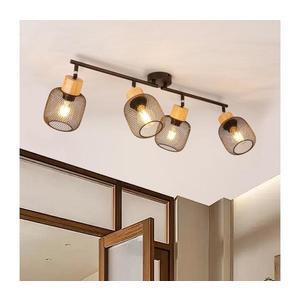 Brilagi - Bodové svietidlo BASKLITE 4xE27/15W/230V kaučukové drevo/čierna BRI424 vyobraziť