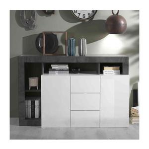 MC Akcent Komoda LENOR biela/antracit 209030-07OX vyobraziť