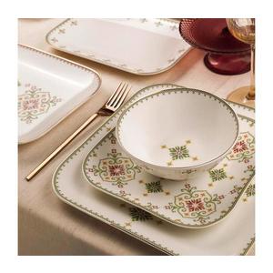 Jedálenská súprava 26 ks biela/zelená/porcelán 710KTP9747 vyobraziť