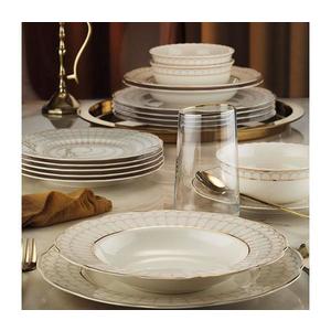 24-dielna jedálenská súprava, biela so zlatými detailmi, porcelánová 719KTP9747 vyobraziť